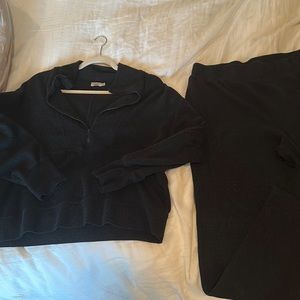 Faherty fleece set Gray/black